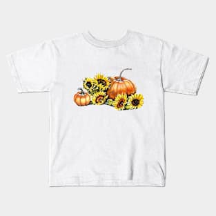 Pumpkin and sunflowers Kids T-Shirt